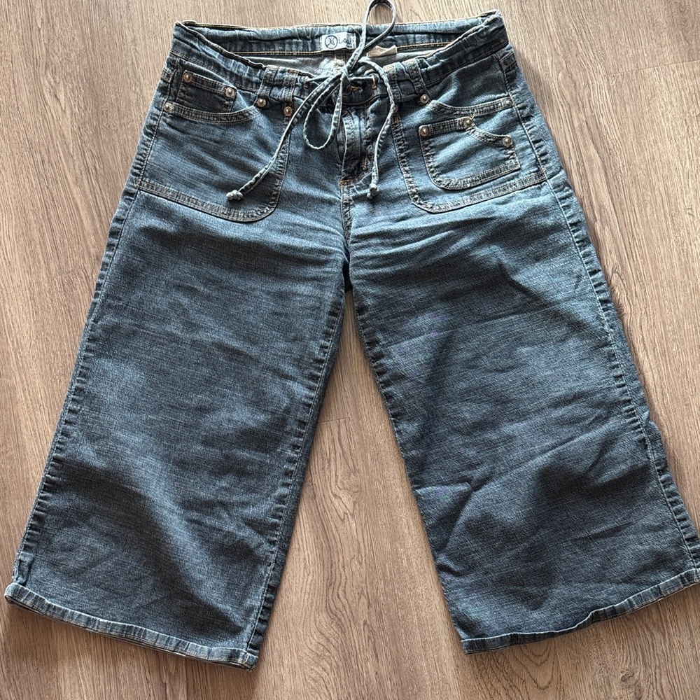 Casual Denim Culotte Pants 1970’s inspired Sz L. In Good Condition